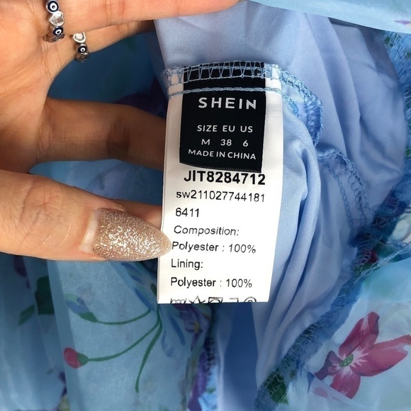 NWOT SHEIN Women’s blue floral fairycore dress - Picture 6 of 7